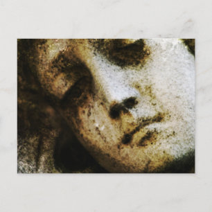 Postal Estatua Angélica Vintage Face Grunge Postcard.