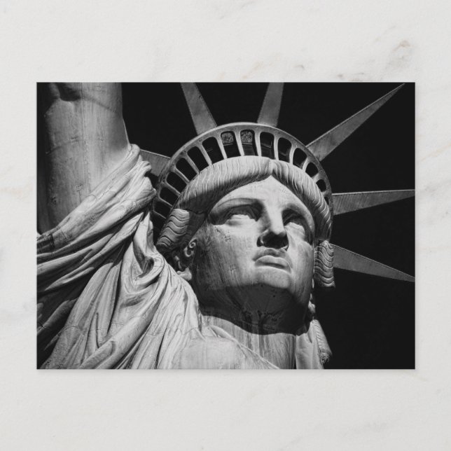 Postal Estatua blanca negra de la libertad en Nueva York (Anverso)