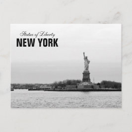 Postal Estatua Blanca Negra de la Libertad - Nueva York