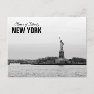 Postal Estatua Blanca Negra de la Libertad - Nueva York