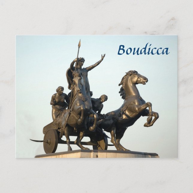 Postal Estatua Boudicca en Londres. Foto de recuerdo (Anverso)