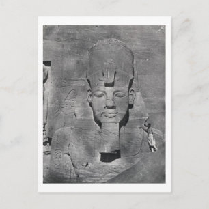 Postal Estatua colosal de Ramsés II en Abu Simbel, 1850