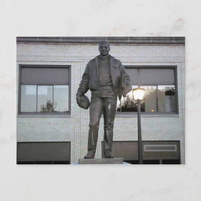 Postal Estatua conmemorativa Ernie Davis en Elmira, NY (Anverso)