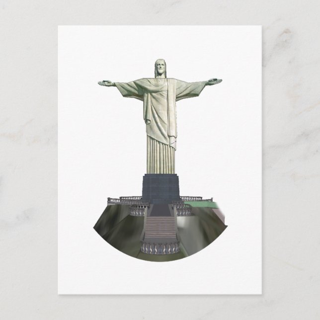 Postal Estatua: Cristo Redentor: Modelo 3D: (Anverso)