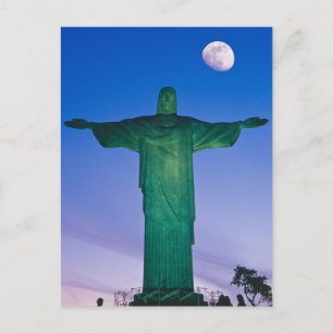 Postal Estatua Cristo Redentor  Río de Janeiro Brasil