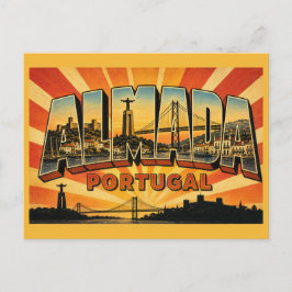Postal Estatua Cristo Rei Almada Portugal