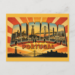 Postal Estatua Cristo Rei Almada Portugal