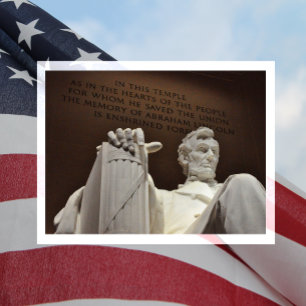 Postal Estatua de Abraham Lincoln, Inscripción, National 