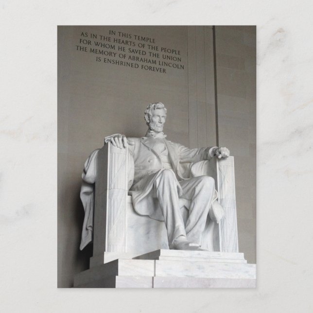 Postal Estatua de Abraham Lincoln Memorial Washington (Anverso)