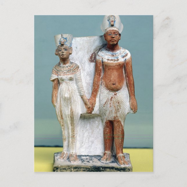 Postal Estatua de Amenophis IV y Nefertiti (Anverso)
