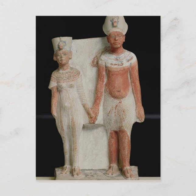Postal Estatua de Amenophis IV y Nefertiti (Anverso)