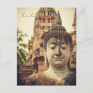 Postal Estatua de Ayutthaya en Tailandia