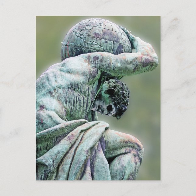 Postal Estatua de Bismarck, Berlín, Atlas de Dios griego, (Anverso)