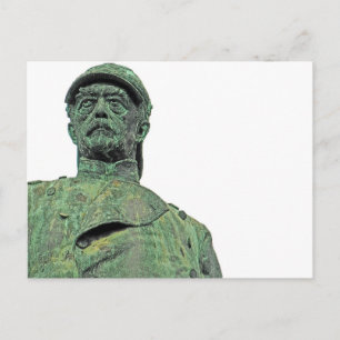 Postal Estatua de Bismarck, Berlín, cabeza, espalda blanc