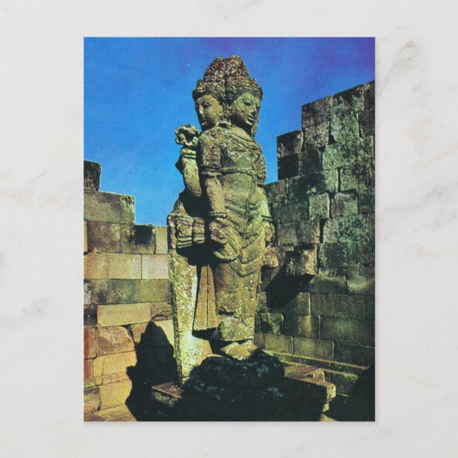Postal Estatua de Brahma, santuario central, Prambanan, J (Anverso)