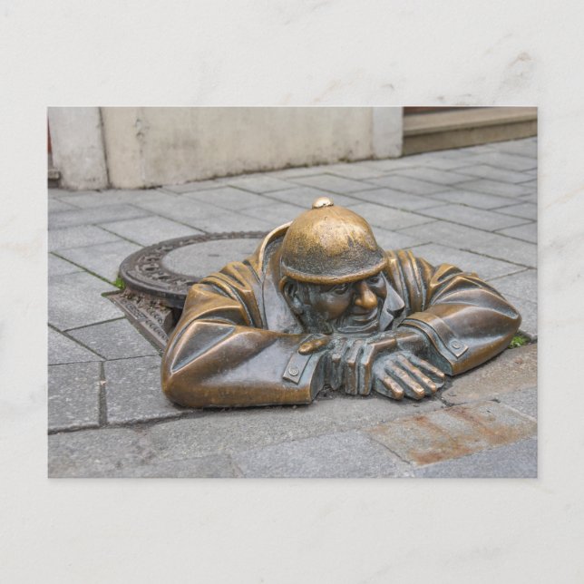 Postal Estatua de bronce de los trabajadores de la sopa,  (Anverso)