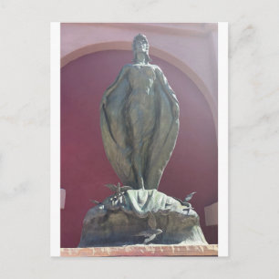 Postal Estatua de bronce elegante de mujer