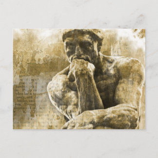 Postal Estatua de bronce perturbada Auguste Rodin el pens