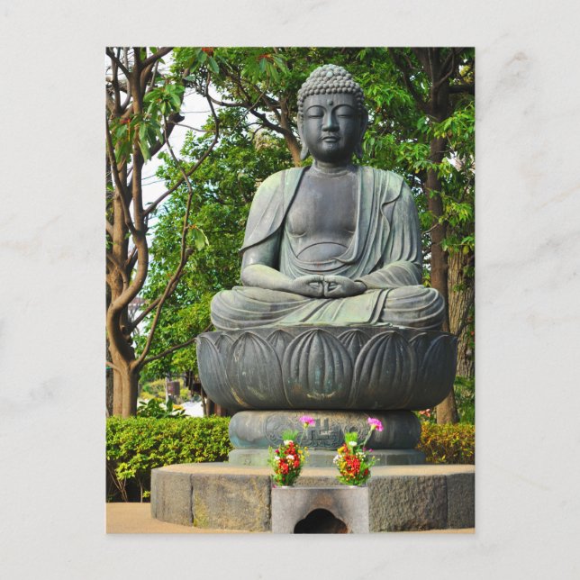 Postal Estatua de Buda en Tokio, Japón (Anverso)