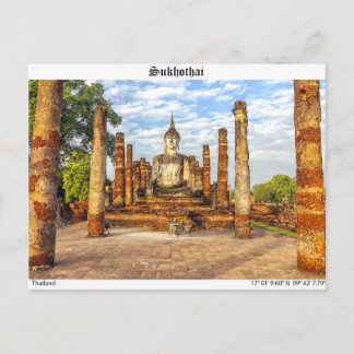 Postal Estatua de Buda, Wat Mahathat, Sukhothai