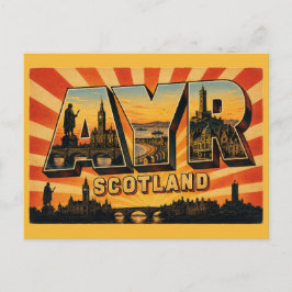 Postal Estatua de Burns en Ayr Escocia