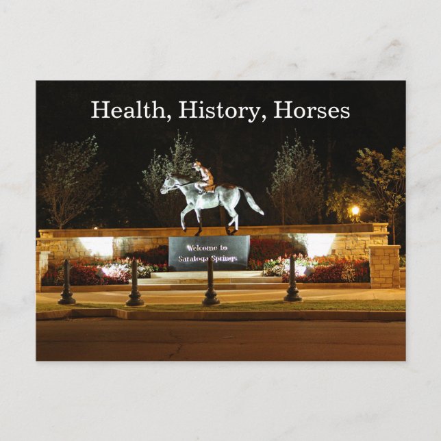 Postal Estatua de caballo de bailarina nativa Saratoga Po (Anverso)
