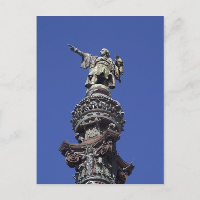 Postal Estatua de Colón, Barcelona (Anverso)