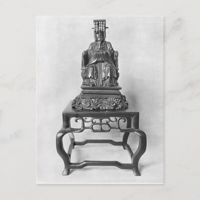 Postal Estatua de Confucio como mandarín, Qing (Anverso)