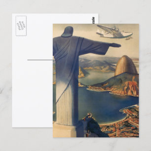 Postal Estatua de Cristo Redentor, Río de Janeiro, Brasil