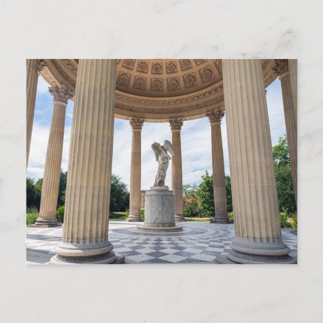 Postal Estatua de Cupidon, templo del amor en Versalles (Anverso)