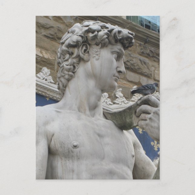 Postal Estatua de David Michelangelo en Italia (Anverso)
