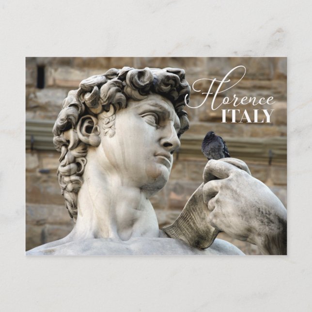 Postal Estatua de David y paloma (Anverso)