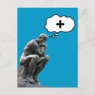 Postal Estatua de El Pensador de Rodin - Piensa Positivo