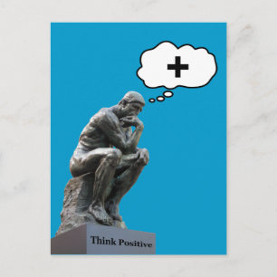 Postal Estatua de El Pensador de Rodin - Piensa Positivo
