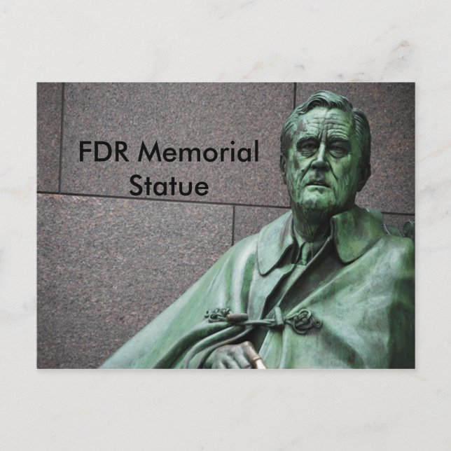 Postal Estatua de Franklin Roosevelt en el monumento conm (Anverso)