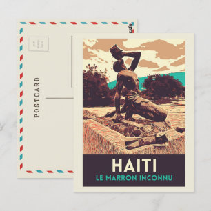 Postal Estatua de Haití Marron inconnu Postcard