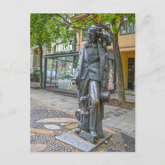 Postal Estatua de Hans Christian Andersen, Bratislava, Es (Anverso)