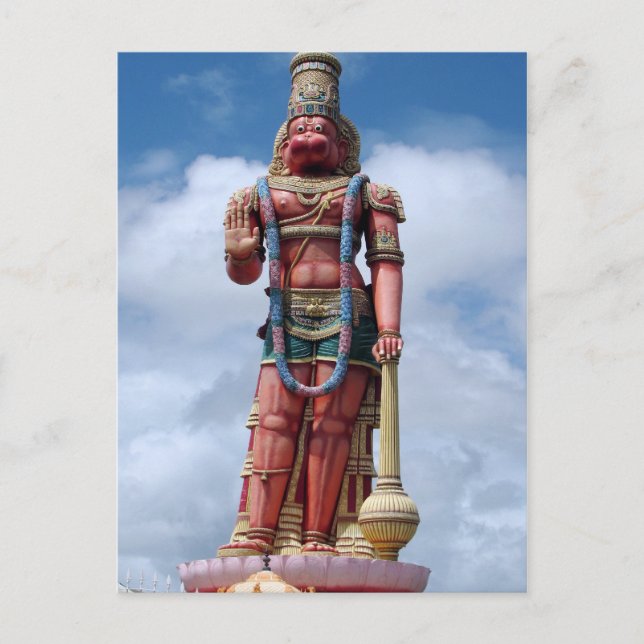 Postal Estatua de Hanuman de 25 pies, Carapichaima, Trini (Anverso)