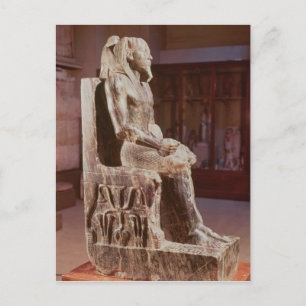 Postal Estatua de Khafre entronizada