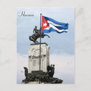 Postal estatua de la bandera de havana