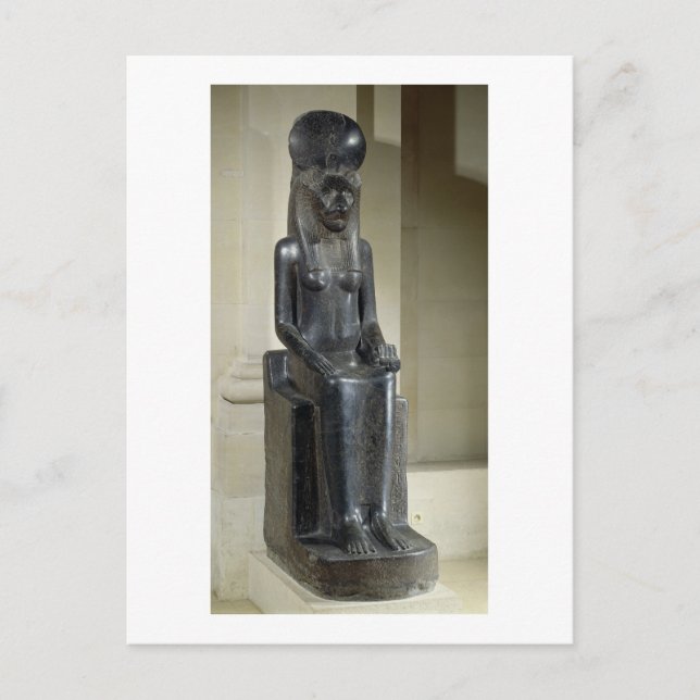Postal Estatua de la diosa cabeza de león Sekhmet, de (Anverso)