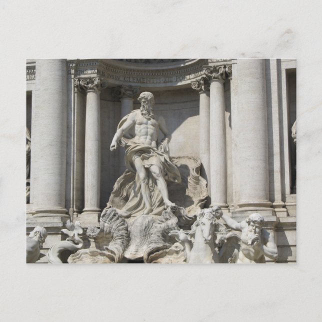 Postal Estatua de la Fontana de Trevi (Anverso)