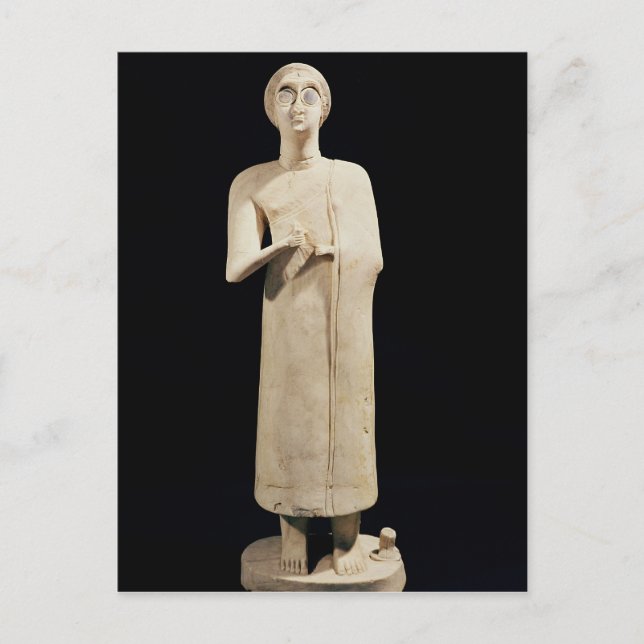 Postal Estatua de la Gran Diosa, de Tell Asmar (Anverso)