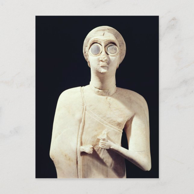 Postal Estatua de la Gran Diosa, de Tell Asmar (Anverso)