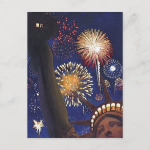 Postal Estatua de la "Libertad 2.000" de la acuarela de l