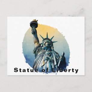 Postal Estatua de la Libertad, Acuarela de Nueva York 