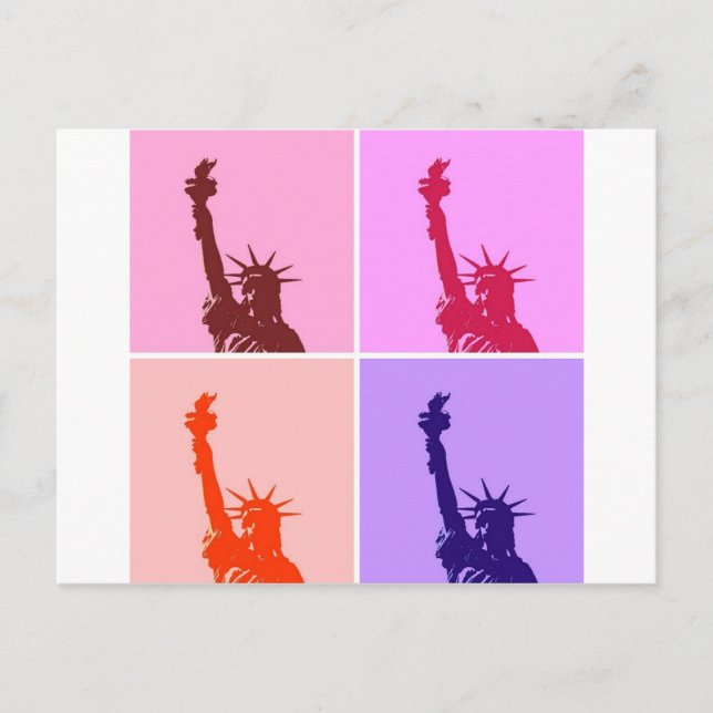 Postal Estatua de la libertad al estilo del arte pop (Anverso)