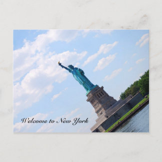 Postal Estatua de la libertad, bienvenidos a Nueva York