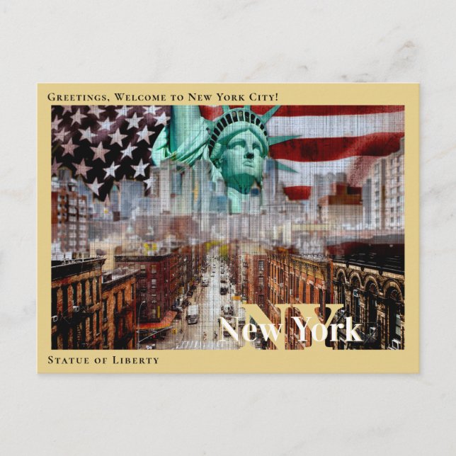 Postal Estatua de la Libertad Ciudad de Nueva York & Band (Anverso)
