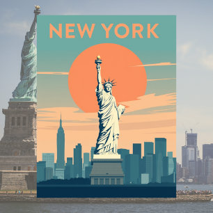 Postal Estatua de la Libertad Ciudad de Nueva York Viajes